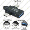 Micro USB Male + USB Type C Male to USB 3.0 Female Converter