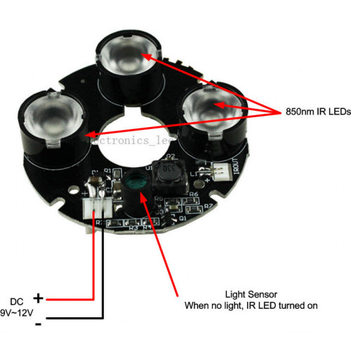 Night vision infrared IR LED Board for NoIR rapsberry pi camera module