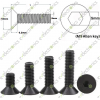 M8x16mm Hex(Allen) Flat Head Countersunk Machine Screws