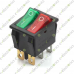 KCD4-202 31x25 ON-OFF DPDT 16A Rocker Switch 2 Position Dual Green And Red 6-Pin