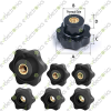 M5 Through Hole Threaded Hex Nut Plastic Knob Star Head clamping