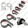 R-Clamps 5.3mm Nylon Plastic Fasteners Fittings For Cable Conduit Black