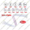 7-Pin Dual Female To Female Plug JST-XH 2.54mm Pitch with Wire 12 Inches