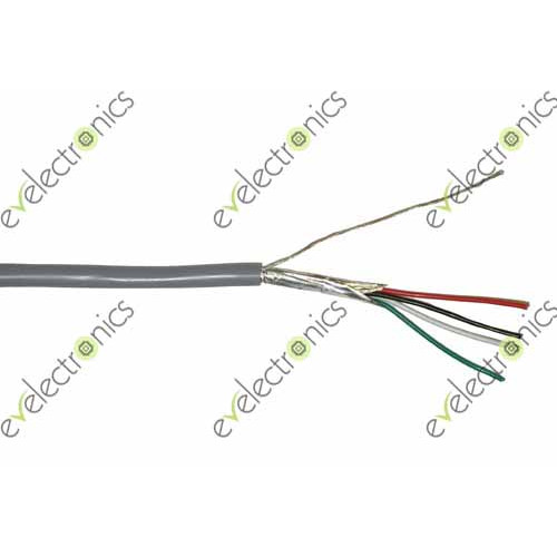 4 Core 2 Pair (AWG 24) Round Voice Data Cable (Per Meter)