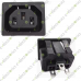 AC-06 250VAC 10A Female AC Power Socket Panel Mounted Type Black for C13