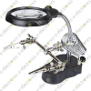 TE-801 TE801 Third Hand Tool With Soldering Stand 2 LED and Magnifier Glass