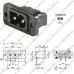C8 PCB Mount 2 Pin Screw-on Mounting AC Power Socket polarized