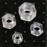 M3 Acrylic Clear Plastic Screws Hex Nuts 0.5 Pitch