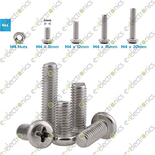 M4x8mm Phillips Cross Recessed Pan Head Screw Bolt+Nut in Pakistan
