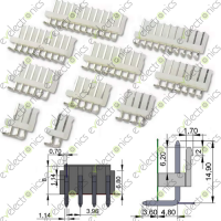 JST-VH 3.96mm Pitch Right Angle Male Connector 2-Pin
