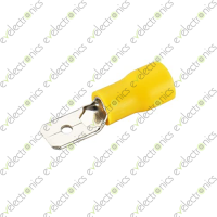 Insulated Male Crimp Spade Terminal Connector 6.3mm 12-10AWG Yellow