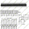 80 Pin Double Row Male Header Right Angle 11mm (2.54mm Pitch)