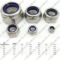 M3 Zinc MS Plated Hex Hexagon Nylon Insert Lock Nut Self–locking Nylock Locknut