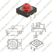 Tactile Tact Push Button Switch 12x12x7mm 4-Pin Korean HQ