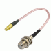 F female nut bulkhead to MCX male plug RF RG316 cable jumper pigtail 6inch
