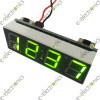 12V Digital Multifunction Clock Thermometer Voltmeter Green 40mm