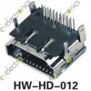 HDMI 19Pin Female 90Â° Dip Socket Connector 4 Legs HW-HD-012