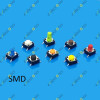 6x6x7mm Momentary Tactile Tact Push Button Blue SMD 4-Pin